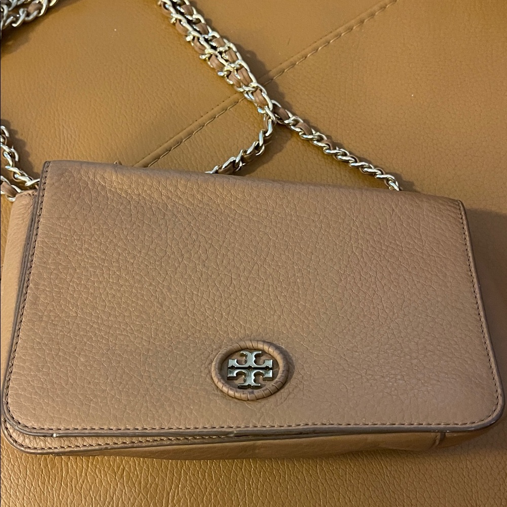 Tory Burch Beige Leather Crossbody Bag
